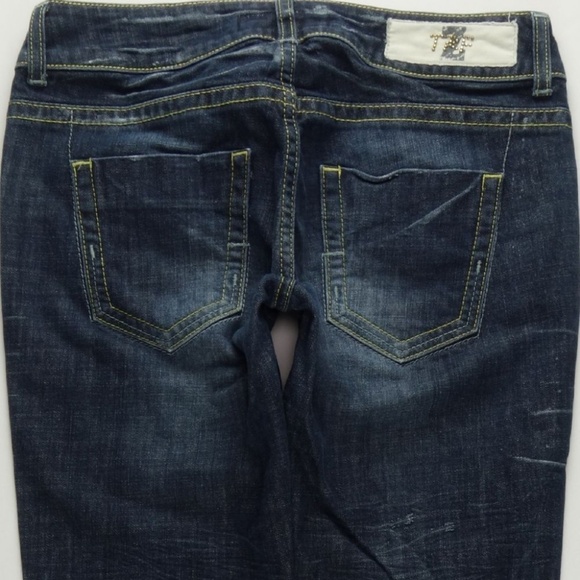 Zara TRF Denim Straight Zipper Jeans Womens 6 A121 - Picture 3 of 7